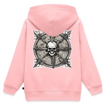 Kompass / Himmelsrichtung / Reisen / Survival - Kinder Premium Organic Zip Hoodie - Rosa - Hinten - AI Model Kid Female (0cm)