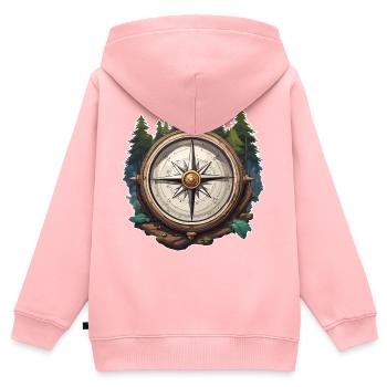 Kompass / Himmelsrichtung / Reisen / Survival - Kinder Premium Organic Zip Hoodie - Rosa - Hinten - AI Model Kid Female (0cm)