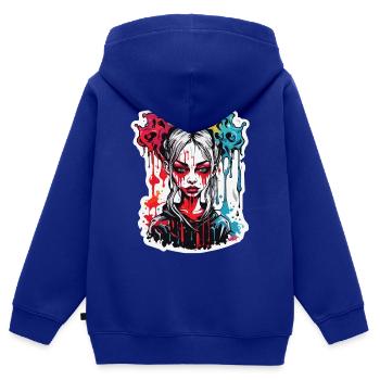 teuflische Frau / blut / Gothic / Heavy Metal - Kinder Premium Organic Zip Hoodie - Royalblau - Hinten - AI Model Kid Male (0cm)
