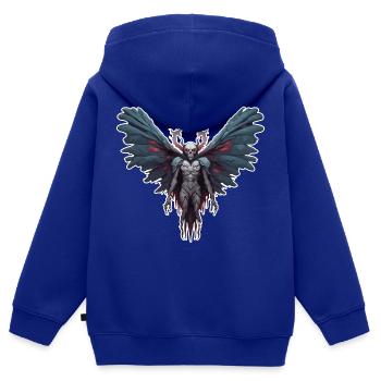 Mothman / Motte / Insekt / Fabelwesen / Flatterer - Kinder Premium Organic Zip Hoodie - Royalblau - Hinten - AI Model Kid Male (0cm)