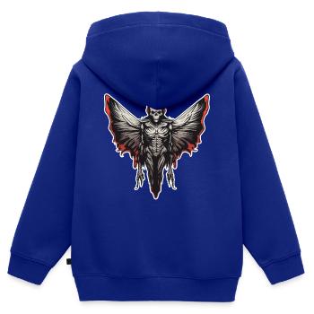 Mothman / Motte / Insekt / Fabelwesen / Flatterer - Kinder Premium Organic Zip Hoodie - Royalblau - Hinten - AI Model Kid Male (0cm)