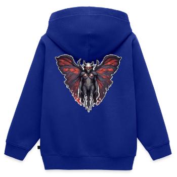 Mothman / Motte / Insekt / Fabelwesen / Flatterer - Kinder Premium Organic Zip Hoodie - Royalblau - Hinten - AI Model Kid Male (0cm)