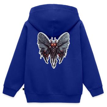 Mothman / Motte / Insekt / Fabelwesen / Flatterer - Kinder Premium Organic Zip Hoodie - Royalblau - Hinten - AI Model Kid Male (0cm)