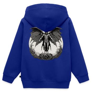 Mothman / Motte / Insekt / Fabelwesen / Flatterer - Kinder Premium Organic Zip Hoodie - Royalblau - Hinten - AI Model Kid Male (0cm)