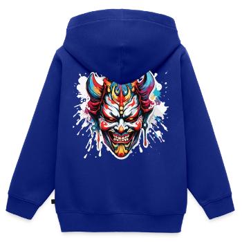 Kabuki Maske / Japanische Kunst / Theater / Antik - Kinder Premium Organic Zip Hoodie - Royalblau - Hinten - AI Model Kid Male (0cm)