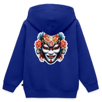 Kabuki Maske / Japanische Kunst / Theater / Antik - Kinder Premium Organic Zip Hoodie - Royalblau - Hinten - AI Model Kid Male (0cm)