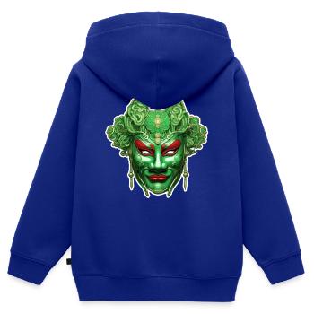 Kabuki Maske / Japanische Kunst / Theater / Antik - Kinder Premium Organic Zip Hoodie - Royalblau - Hinten - AI Model Kid Male (0cm)