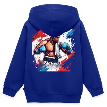 Boxer / Sport / Kampf / Arena / Boxring / Fäuste - Kinder Premium Organic Zip Hoodie - Royalblau - Hinten - AI Model Kid Male (0cm)