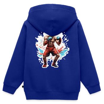 Boxer / Sport / Kampf / Arena / Boxring / Fäuste - Kinder Premium Organic Zip Hoodie - Royalblau - Hinten - AI Model Kid Male (0cm)