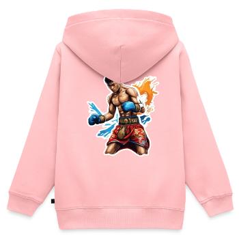 Boxer / Sport / Kampf / Arena / Boxring / Fäuste - Kinder Premium Organic Zip Hoodie - Rosa - Hinten - AI Model Kid Female (0cm)