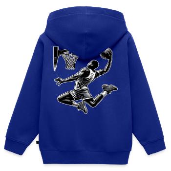Basketball Dunking Gift - Kids Premium Organic Zip-up Hoodie - royal blue - Back - AI Model Kid Male (0cm)