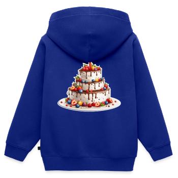 Geburtstagstorte / Kuchen / Happy Birthday / Torte - Kinder Premium Organic Zip Hoodie - Royalblau - Hinten - AI Model Kid Male (0cm)