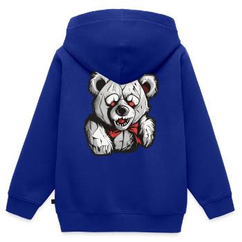 Teddybär / Kuscheltier / Stofftier / Geschenkidee - Kinder Premium Organic Zip Hoodie - Royalblau - Hinten - AI Model Kid Male (0cm)