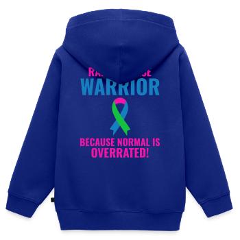 Rare Disease Warrior renforce la sensibilisation - Sweat Premium à capuche zippé enfant bio - bleu roi - Dos - AI Model Kid Male (0cm)