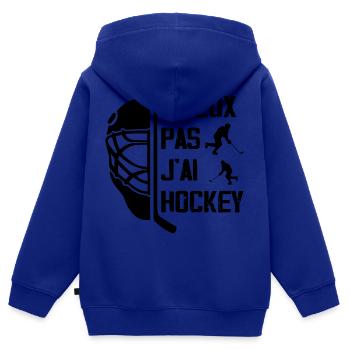 Ich kann keine Hockey-Geschenkidee haben - Kinder Premium Organic Zip Hoodie - Royalblau - Hinten - AI Model Kid Male (0cm)