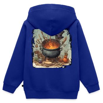 Kochtopf / Hexenkessel / Halloween / Zauberei - Kinder Premium Organic Zip Hoodie - Royalblau - Hinten - AI Model Kid Male (0cm)