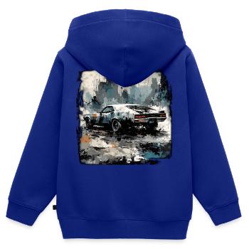 Apocalypse / Doomsday / Destruction / Anarchy - Kids Premium Organic Zip-up Hoodie - royal blue - Back - AI Model Kid Male (0cm)