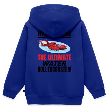 Hydroplane, Boat Racing, Rollercoaster Adventure, - Sweat Premium à capuche zippé enfant bio - bleu roi - Dos - AI Model Kid Male (0cm)
