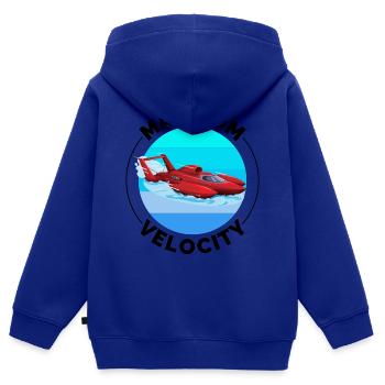 Wasserflugzeug Boot Rennen Schnellboot Motorboot - Kinder Premium Organic Zip Hoodie - Royalblau - Hinten - AI Model Kid Male (0cm)