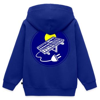 Solar Energie Photovoltaik Anlage Symbol - Kinder Premium Organic Zip Hoodie - Royalblau - Hinten - AI Model Kid Male (0cm)