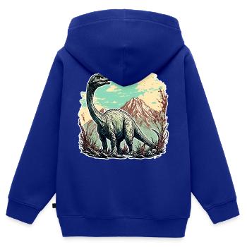 Dinosaurier / Tier / Urzeit / Reptil / Jungs - Kinder Premium Organic Zip Hoodie - Royalblau - Hinten - AI Model Kid Male (0cm)