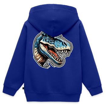 Dinosaurier / Tier / Urzeit / Reptil / Jungs - Kinder Premium Organic Zip Hoodie - Royalblau - Hinten - AI Model Kid Male (0cm)