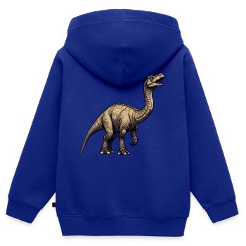 Dinosaure / Animal / Préhistorique / Reptile / Garçons - Sweat Premium à capuche zippé enfant bio - bleu roi - Dos - AI Model Kid Male (0cm)