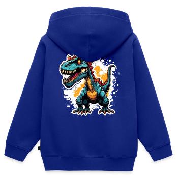 Dinosaurier / Tier / Urzeit / Reptil / Jungs - Kinder Premium Organic Zip Hoodie - Royalblau - Hinten - AI Model Kid Male (0cm)