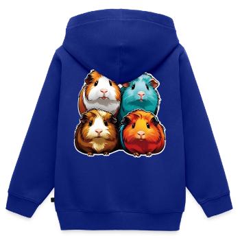 Four cute guinea pigs - Kids Premium Organic Zip-up Hoodie - royal blue - Back - AI Model Kid Male (0cm)