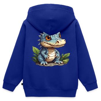 little cute alligator - Kids Premium Organic Zip-up Hoodie - royal blue - Back - AI Model Kid Male (0cm)