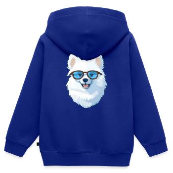 American Eskimo Dog Breed Watercolor Cartoon Kawai - Kids Premium Organic Zip-up Hoodie - royal blue - Back - AI Model Kid Male (0cm)