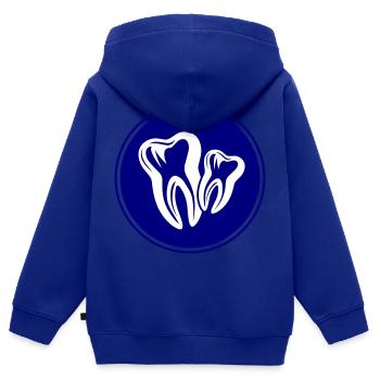 Dentiste Dentiste Dentaire Icône - Sweat Premium à capuche zippé enfant bio - bleu roi - Dos - AI Model Kid Male (0cm)