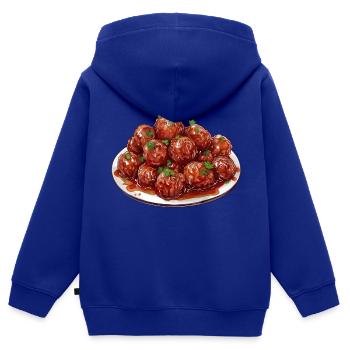 Saftige Fleischbällchen Mit Kräutern - Kinder Premium Organic Zip Hoodie - Royalblau - Hinten - AI Model Kid Male (0cm)