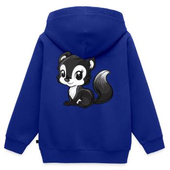 Niedlicher Skunk Mit Großen Augen - Kinder Premium Organic Zip Hoodie - Royalblau - Hinten - AI Model Kid Male (0cm)