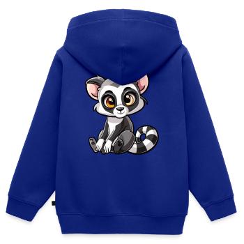 Niedlicher Lemuren Blick Fängt Dein Herz - Kinder Premium Organic Zip Hoodie - Royalblau - Hinten - AI Model Kid Male (0cm)