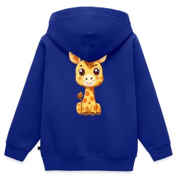 Niedliche Giraffen Illustration Für Kinder - Kinder Premium Organic Zip Hoodie - Royalblau - Hinten - AI Model Kid Male (0cm)