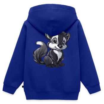 Niedlicher Skunk Mit Großen Augen - Kinder Premium Organic Zip Hoodie - Royalblau - Hinten - AI Model Kid Male (0cm)
