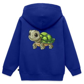 Entzückende Schildkröte Mit Großen Augen - Kinder Premium Organic Zip Hoodie - Royalblau - Hinten - AI Model Kid Male (0cm)