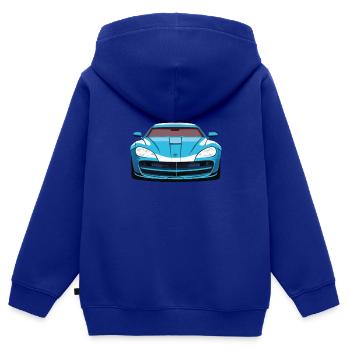 Blauer Amerikanischer Sportwagen - Kinder Premium Organic Zip Hoodie - Royalblau - Hinten - AI Model Kid Male (0cm)