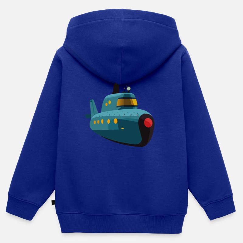 U-Boot - Kinder Premium Organic Zip Hoodie - Royalblau