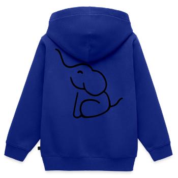 ELEPHANT TATTOO BABY TRUNK SITTING DRAWING LINE - Kids Premium Organic Zip-up Hoodie - royal blue - Back - AI Model Kid Male (0cm)