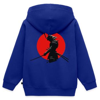 Warrior - Kids Premium Organic Zip-up Hoodie - royal blue - Back - AI Model Kid Male (0cm)
