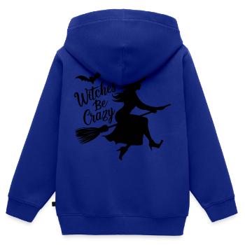 Halloween Witch Broom Witches Be Crazy - Kids Premium Organic Zip-up Hoodie - royal blue - Back - AI Model Kid Male (0cm)