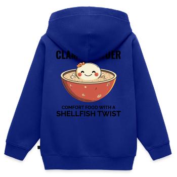 Clam Chowder Shellfish Hilarious Seafood Soup - Kids Premium Organic Zip-up Hoodie - royal blue - Back - AI Model Kid Male (0cm)
