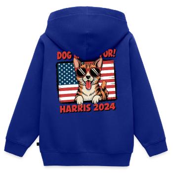 Dog Ladies For Kamala Harris 2024 USA Amerika - Kinder Premium Organic Zip Hoodie - Royalblau - Hinten - AI Model Kid Male (0cm)