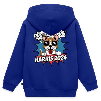 Dog Ladies For Kamala Harris 2024 USA Amerika - Kinder Premium Organic Zip Hoodie - Royalblau - Hinten - AI Model Kid Male (0cm)