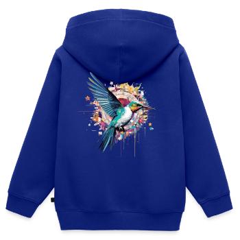 Kolibri Vogel Tierfreiheit Welt Tierwelt - Kinder Premium Organic Zip Hoodie - Royalblau - Hinten - AI Model Kid Male (0cm)