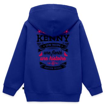 KENNY UN NOM UNE FIERTÉ AUCUN RIVAL - Sweat Premium à capuche zippé enfant bio - bleu roi - Dos - AI Model Kid Male (0cm)