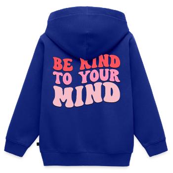 Soyez gentil avec votre - Sweat Premium à capuche zippé enfant bio - bleu roi - Dos - AI Model Kid Male (0cm)