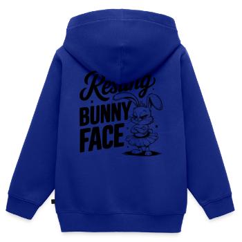 Resting Bunny Face - Kids Premium Organic Zip-up Hoodie - royal blue - Back - AI Model Kid Male (0cm)